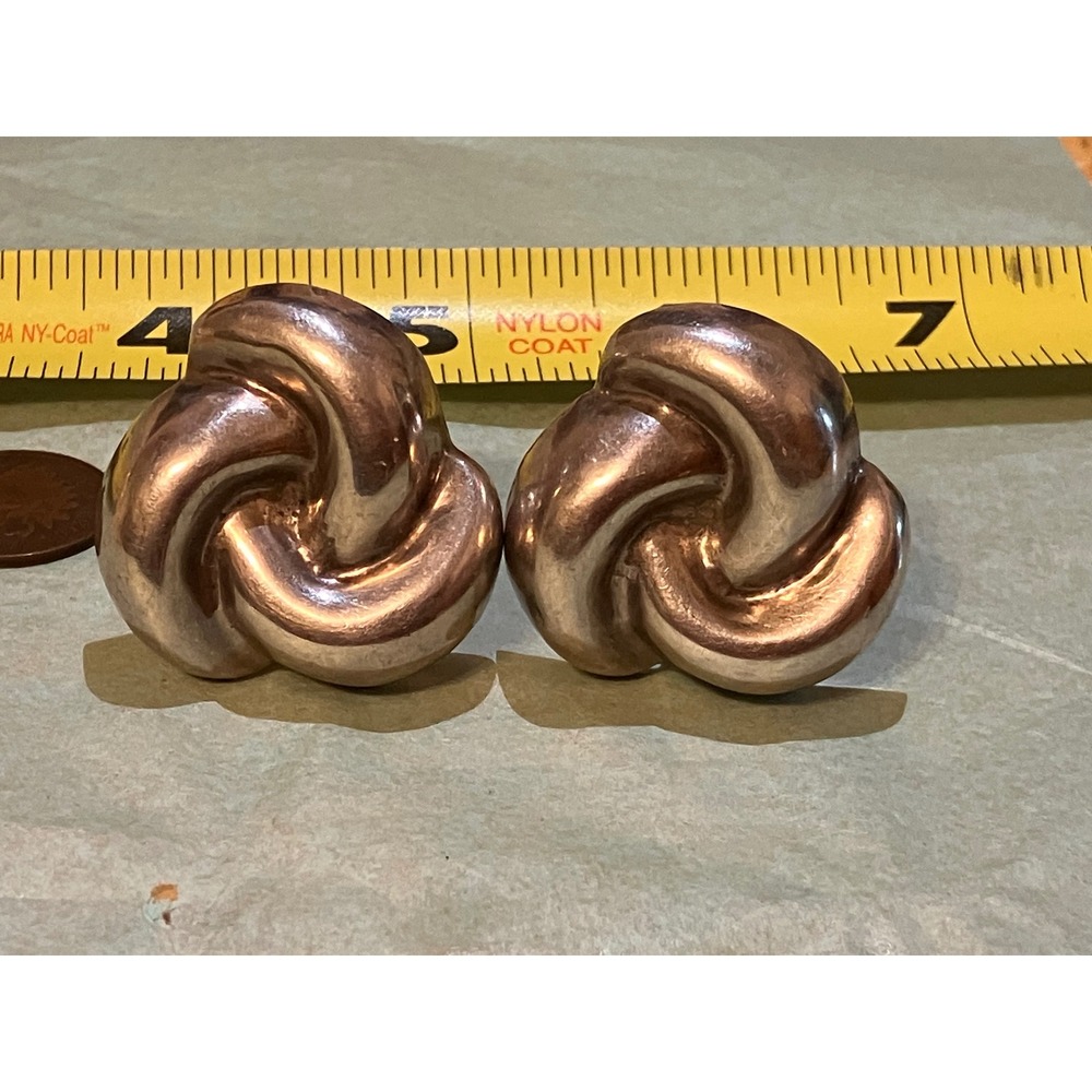 Collectible Statement Taxco (TH-67) Love Knot Swirl 925 Clip On Earrings 25g